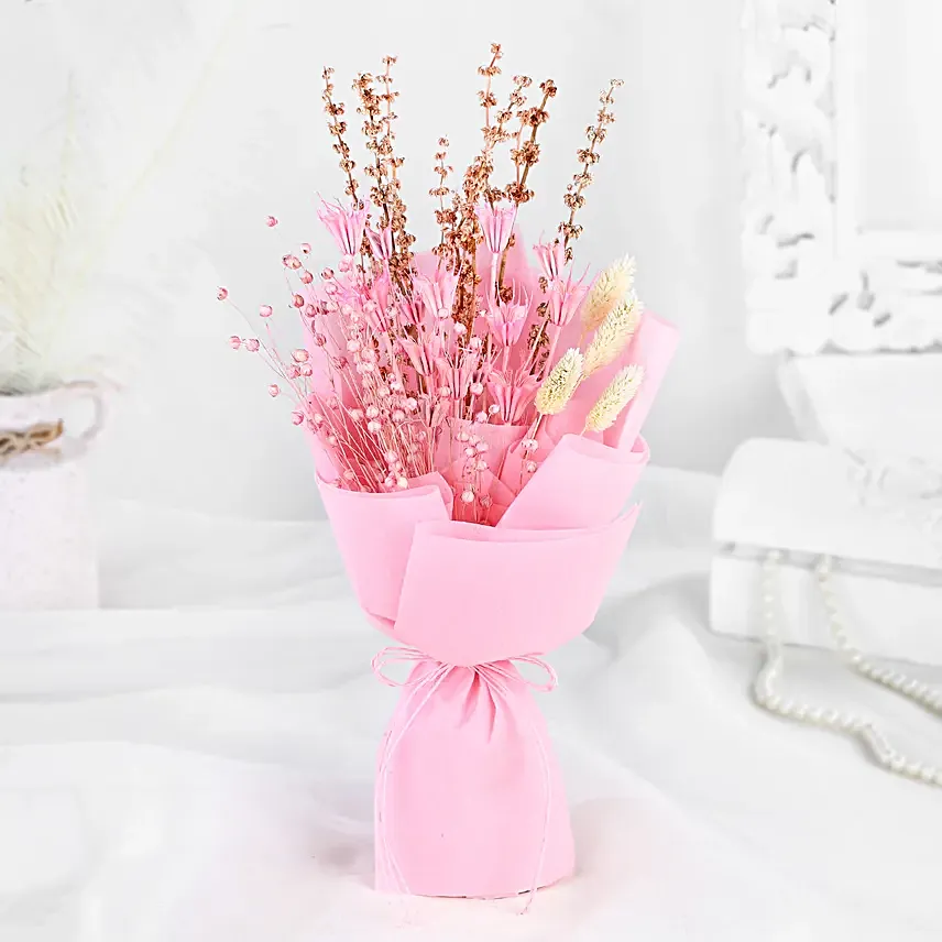 Serene Pink Dry Flower Ensemble