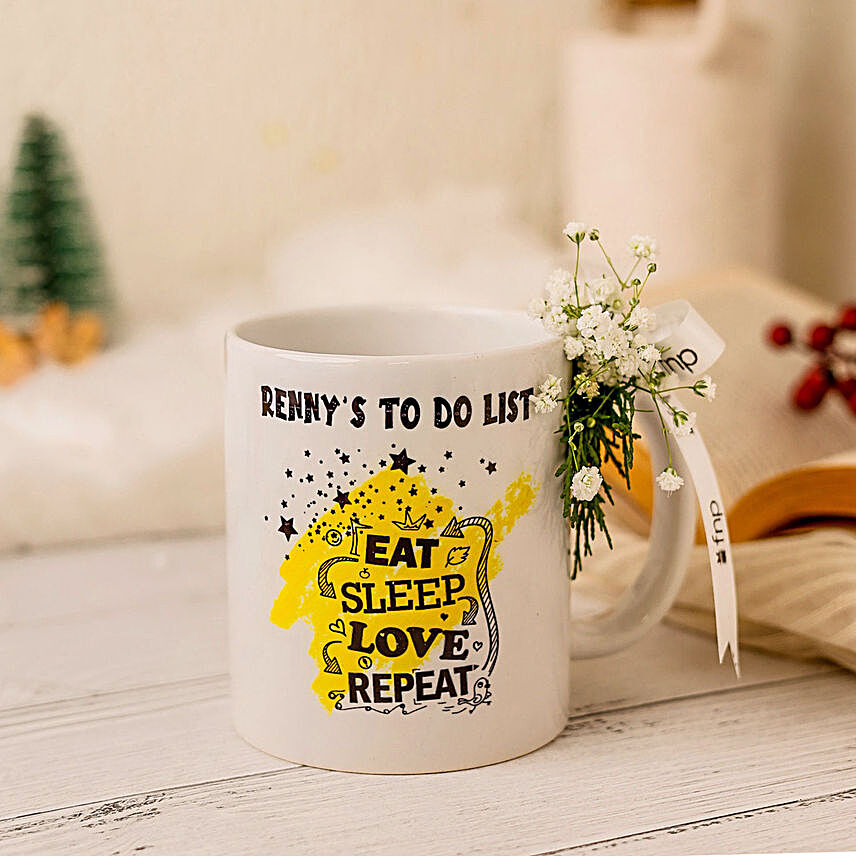 Eat Sleep Love Repeat Personalised Mug Hand Delivery