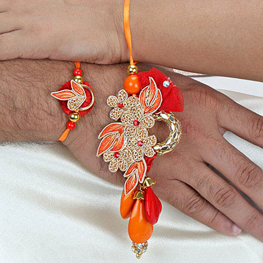 Zardosi with beads Lumba Rakhi Set CHI