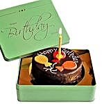 Dessert Sacher cake Happy Birthday with candle