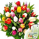 Flower Bouquet Tulip with vase and secco