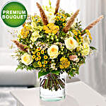 Serene Mixed Flowers Bunch With Free Vase
