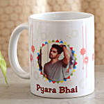White Pearl Rakhi And Personalised Mug Combo