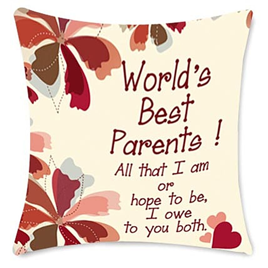Worlds Best Parents cushion