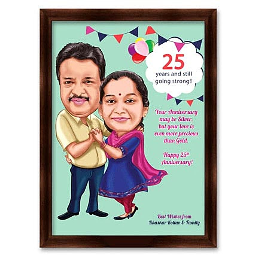 25th Anniversary 2D Couple Caricature