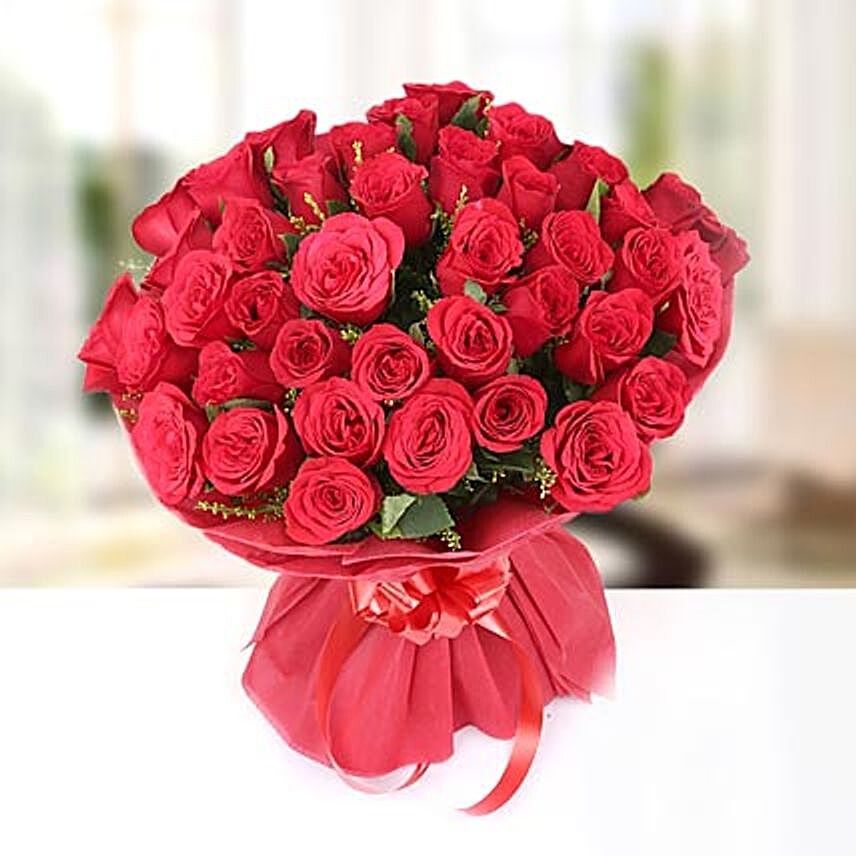 Flowery Feelings- Bunch of 40 Red Roses