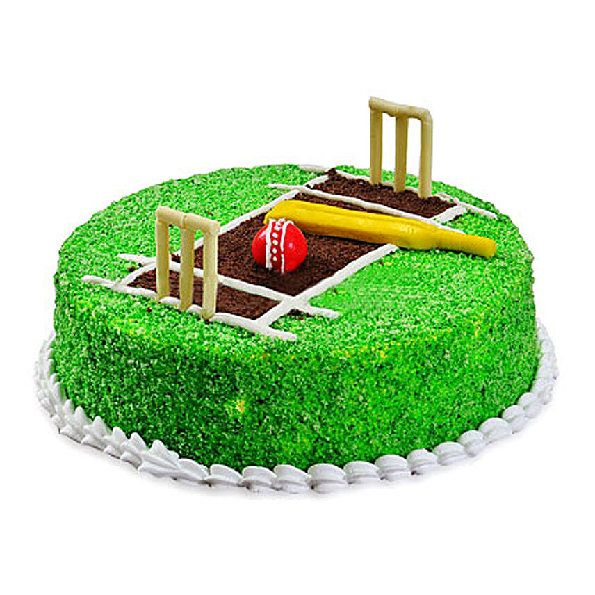 Cricket Pitch Cake 3kg Eggless Pineapple