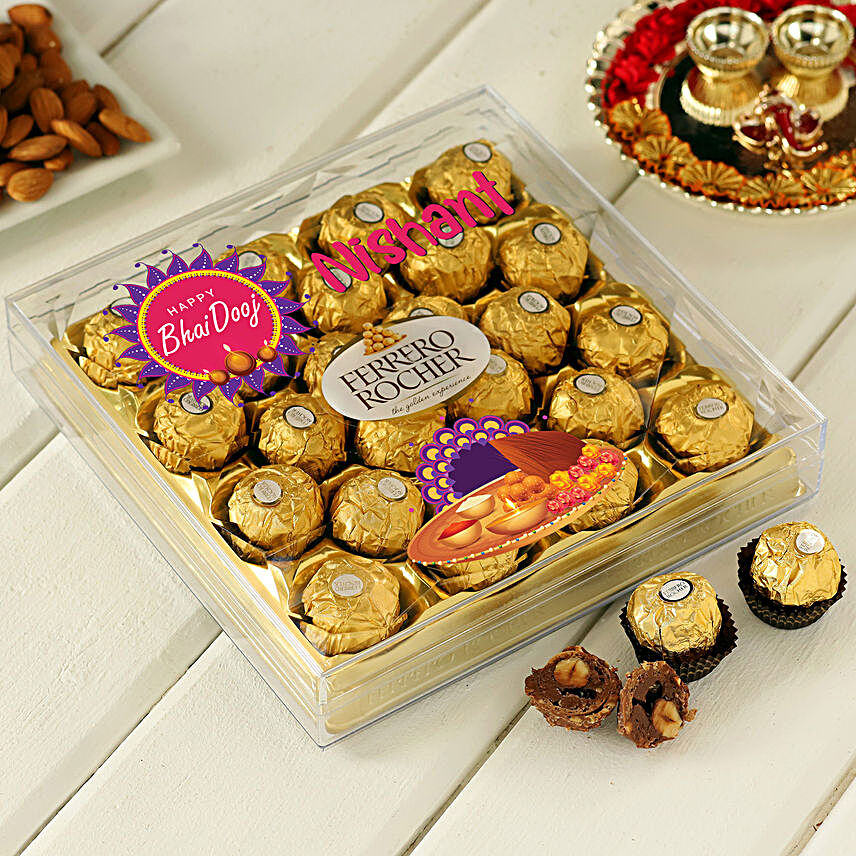 Blissful Bhai Dooj Personalised Ferrero Rocher Box