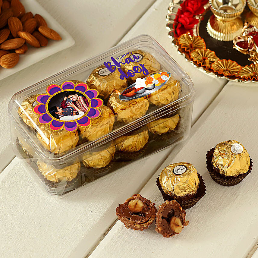 Cute Bhai Dooj Personalised Ferrero Rocher Box