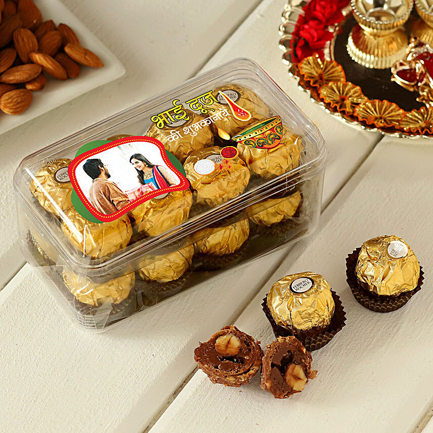 Lovely Bhai Dooj Personalised Ferrero Rocher Box
