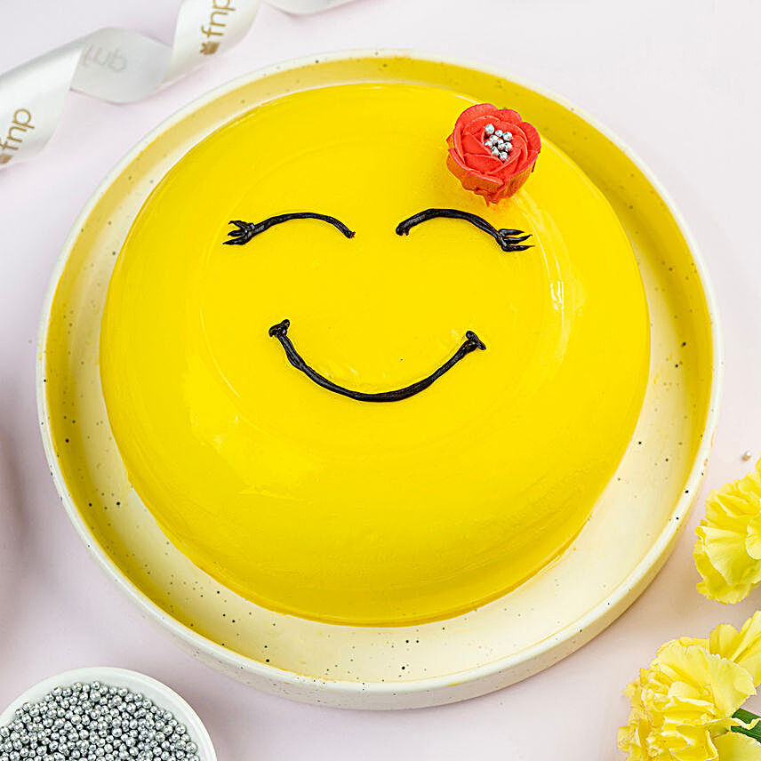 Happy Emoji Pineapple Cake Eggless 2 Kg