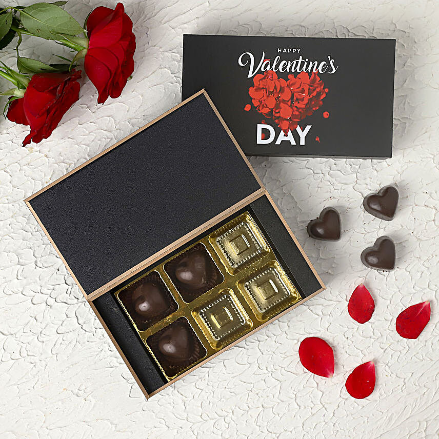Happy Valentine's Day Chocolate Gift Box- 6 Pcs