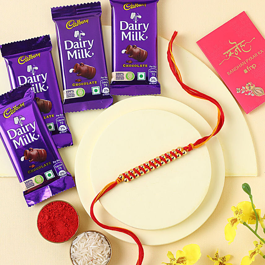 Sneh Beads Mauli Rakhi & Cadbury Celebrations Chocolates