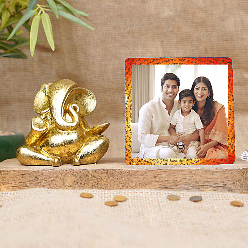 Personalised Tabletop & Gold Touch Ganesha Idol