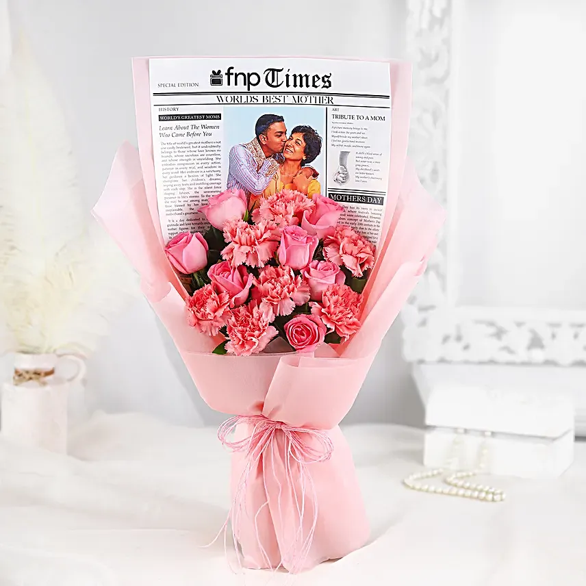 Worlds Best Mom Carnation Bouquet