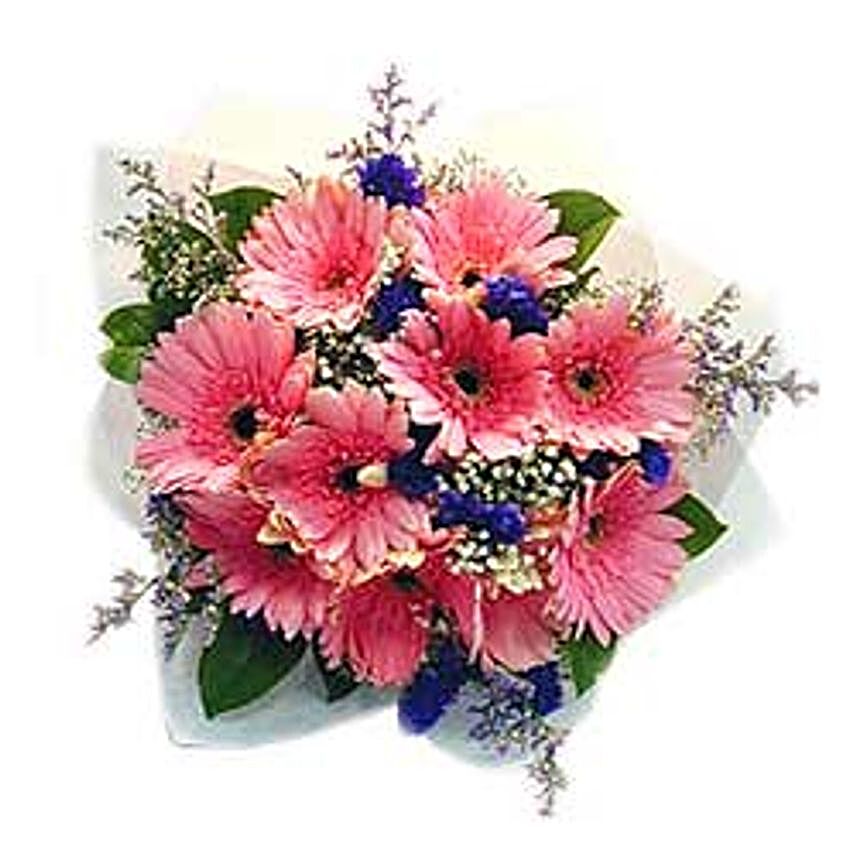 10 Pink Gerberas Bouquet MAL