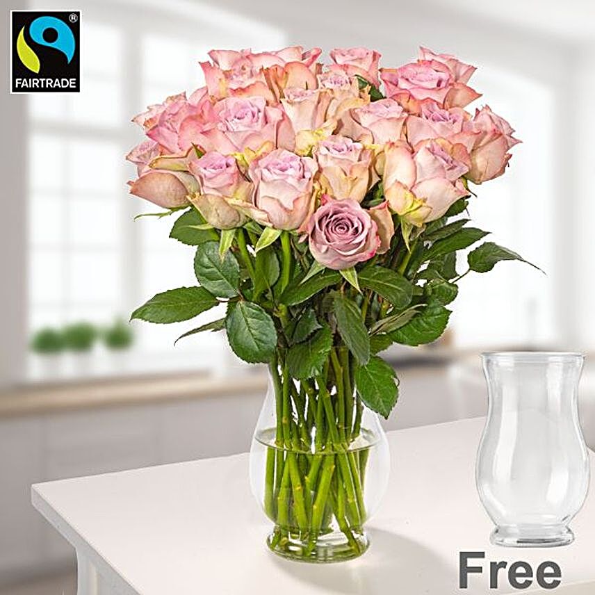 Graceful Light Pink Roses Vase