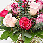 Sweet Mixed Roses Fishbowl Vase Arrangement