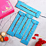 Pearl And Mauli Rakhis Set Of 4 With 250 Gms Almonds