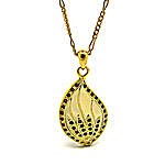 Golden Peacock Gold and Red Pendant With Chain