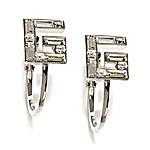 G Shape Earrings with Transparent Crystal