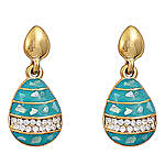 Sea Green and Gold Plated Drop Earrings