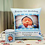 Personalised 1st Birthday Cushion & Mug Combo