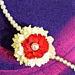 Red And White Floral Rakhi