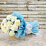 12 White Carnations Two Layered Bouquet