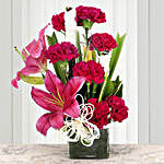 Carnations & Oriental Lilies Vase