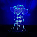 Personalised Blue LED Heart Balloons Lamp
