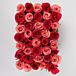 Red & Pink Roses Box Arrangement