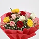 Mixed Roses Romantic Flower Bunch