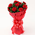 8 Red Carnations Bouquet- Small
