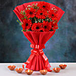 Ravishing Red Gerberas Bouquet Clay Diyas