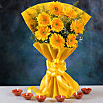 Warmest Yellow Gerberas Bouquet Clay Diyas