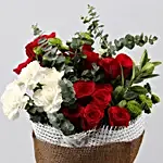 Refreshing Mixed Flowers Jute Wrapped Bouquet