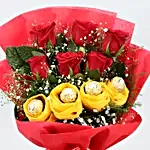 Red Roses Bouquet & Ferrero Rocher Chocolates