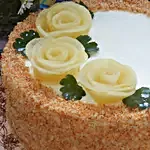 Roses On Top Pineapple Designer Cake- Half Kg Eggless