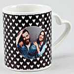 Love Couple Personalised White Heart Handle Mug