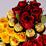 Mixed Flowers & Ferrero Rocher Arrangement