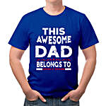 Personalised Awesome Dad Royal Blue T-Shirt- Small