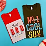 Brother's Day Olive Green & Red T-shirts- Small