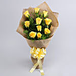 Free Designer Rakhi With Yellow Roses Bouquet