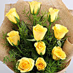 Free Designer Rakhi With Yellow Roses Bouquet