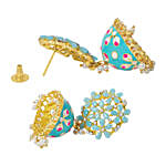 Turquoise Blue Dome Shaped Jhumkas