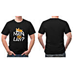 Main Aur Lazy Unisex Black T-Shirt- Medium
