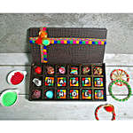 Holi Special Assorted Chocolates Leather Box- 18 Pcs