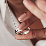Personalised Embossed Silver Ring Pendant