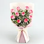 Dreamy Pink Roses Bouquet & Black Forest Cake